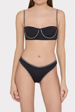 MILLY Jumpsuits & Rompers-Heat Set Embellishment Bikini Bottom