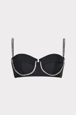 MILLY Jumpsuits & Rompers-Heat Set Embellishment Bikini Top