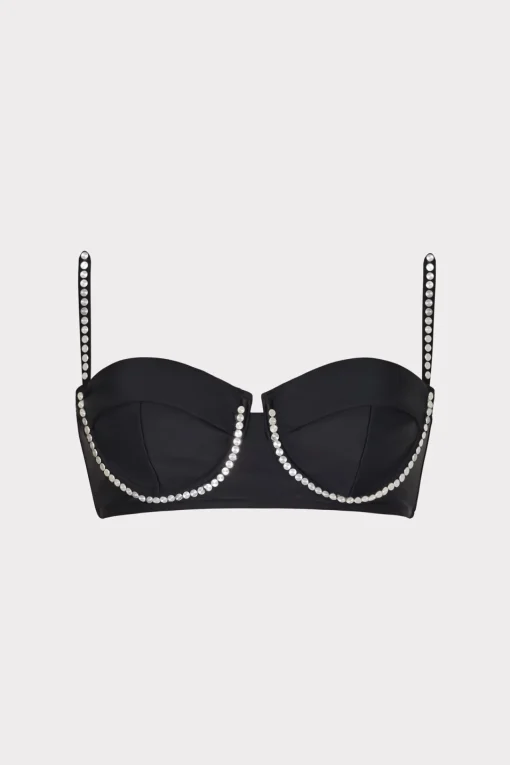 MILLY Jumpsuits & Rompers-Heat Set Embellishment Bikini Top