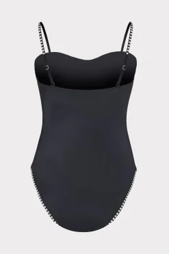 MILLY One Piece Swimsuits-Heat Set Embellishment Underwire One Piece