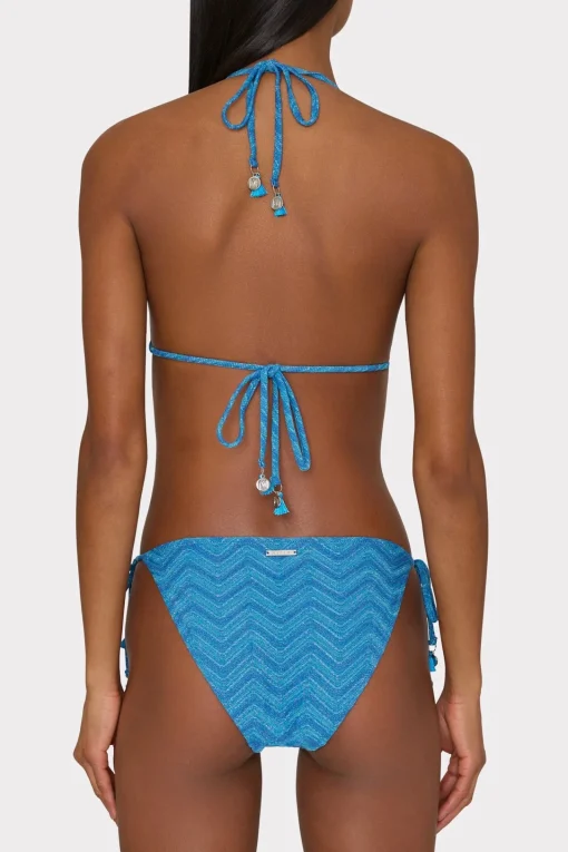 MILLY Jumpsuits & Rompers-Jacquard String Bikini Top