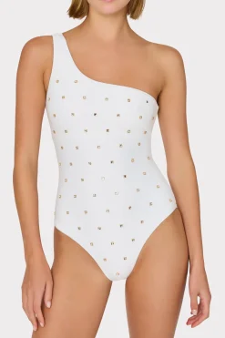 MILLY Jumpsuits & Rompers-Joni Diamond Heat Set One Shoulder One Piece
