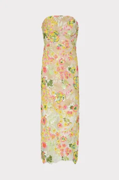 MILLY Cocktail Dresses-Kait Botanical Petals Sequins Dress