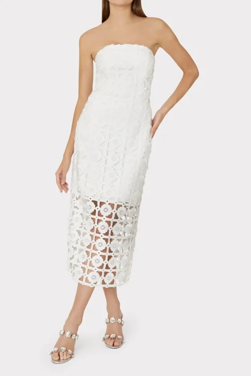 MILLY White Dresses-Kait Tile Lace Dress