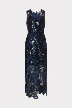 MILLY Jumpsuits & Rompers-Kinsley Floral Sequins Dress