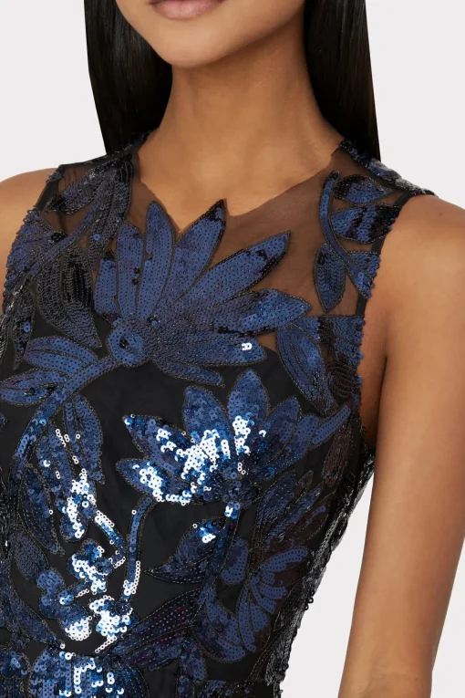 MILLY Jumpsuits & Rompers-Kinsley Floral Sequins Dress