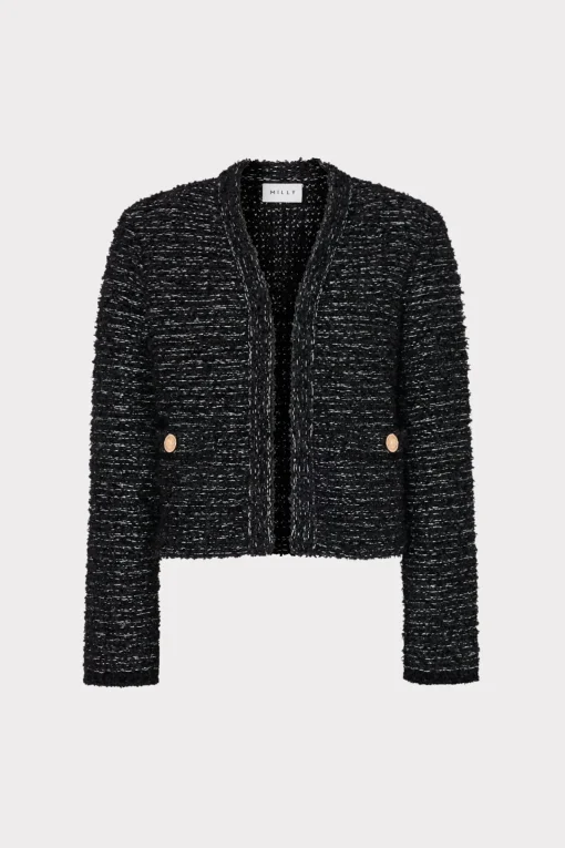 MILLY Sweaters & Knits-Knit Textured Boucle Cardigan Jacket