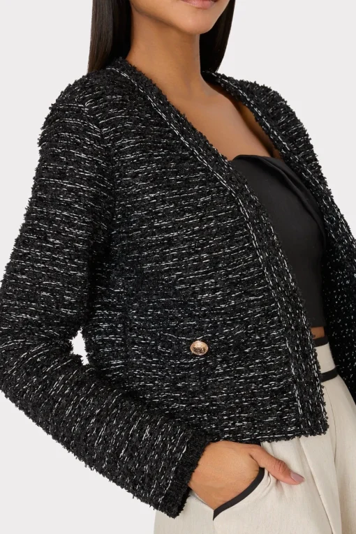 MILLY Sweaters & Knits-Knit Textured Boucle Cardigan Jacket