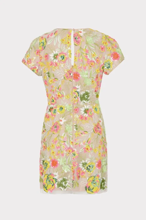 MILLY Guest Of Dresses-Kyla Botanical Petals Sequins Dress