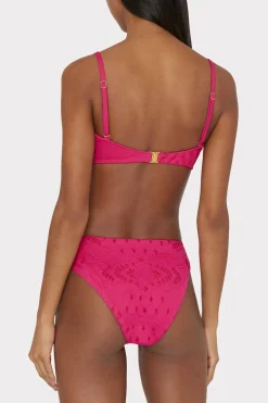 MILLY Bikinis-Lace Eyelet Bandeau Bikini Top