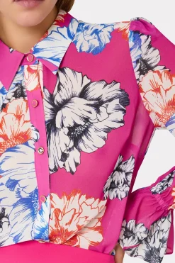 MILLY Tops-Lacey Petals In Bloom Blouse