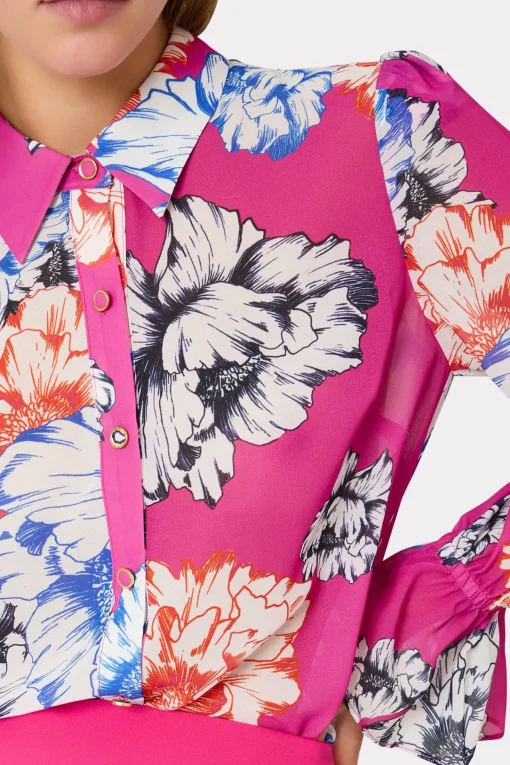 MILLY Tops-Lacey Petals In Bloom Blouse