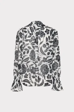 MILLY Tops-Lacey Petals In Bloom Blouse