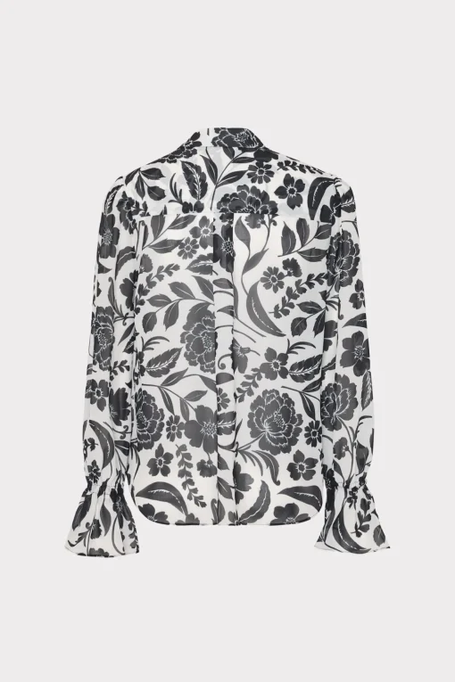 MILLY Tops-Lacey Petals In Bloom Blouse