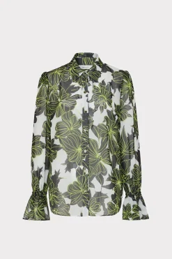MILLY Jumpsuits & Rompers-Lacey Sea Of Petals Top
