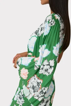 MILLY Guest Of Dresses-Linden Petals In Bloom Pleated Dress