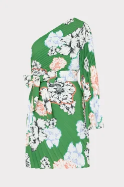 MILLY Day Dresses-Linden Petals In Bloom Pleated Dress