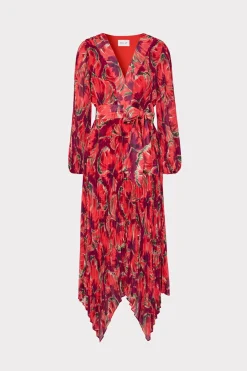 MILLY Jumpsuits & Rompers-Liora Windmill Floral Pleated Dress