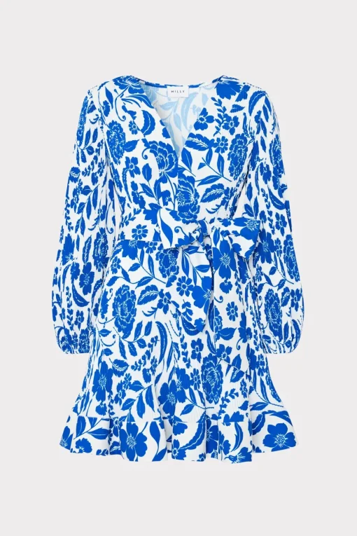 MILLY Mini Dresses-Liv Flowers Of Spain Pleated Dress