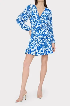 MILLY Mini Dresses-Liv Flowers Of Spain Pleated Dress