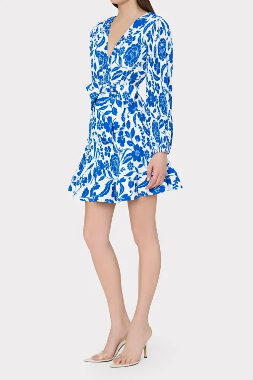 MILLY Mini Dresses-Liv Flowers Of Spain Pleated Dress