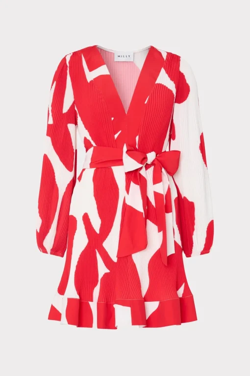 MILLY Cocktail Dresses-Liv Grand Foliage Pleated Dress