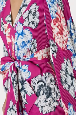 MILLY Pink Dresses-Liv Petals In Bloom Pleated Dress