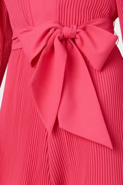 MILLY Pink Dresses-Liv Pleated Dress