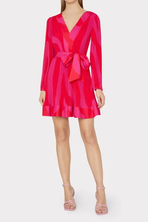 MILLY Mini Dresses-Liv Zebra Pleated Dress