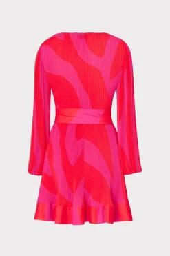 MILLY Mini Dresses-Liv Zebra Pleated Dress
