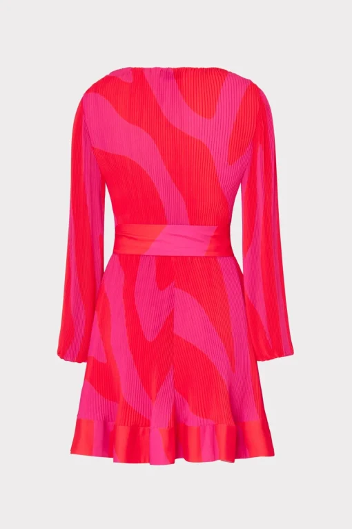 MILLY Mini Dresses-Liv Zebra Pleated Dress