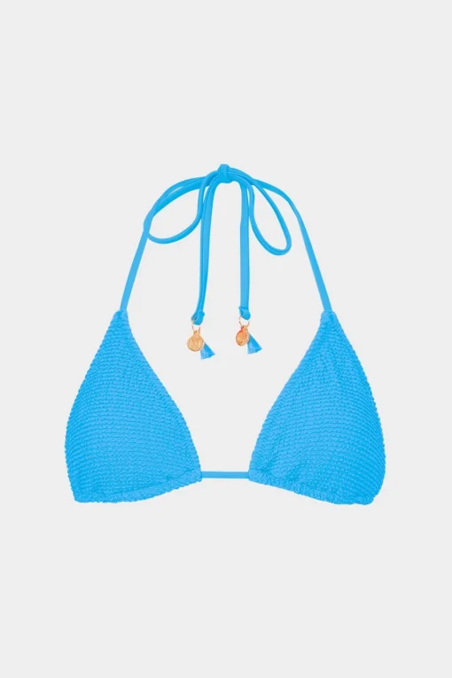 MILLY Bikinis-Lori Textured Triangle Bikini Top