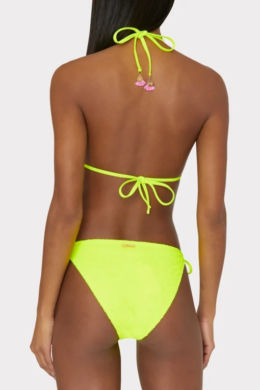 MILLY Bikinis-Lori Textured Triangle Bikini Top
