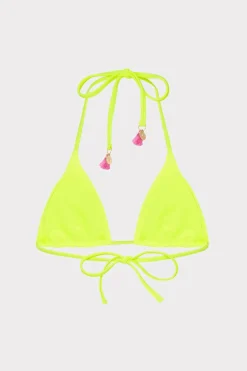 MILLY Bikinis-Lori Textured Triangle Bikini Top