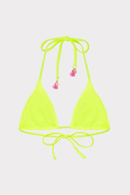 MILLY Bikinis-Lori Textured Triangle Bikini Top