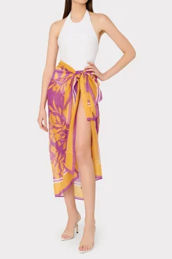 MILLY Cover-Ups-Marigold Aroma Chiffon Sarong