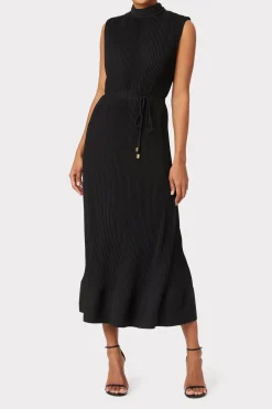 MILLY Maxi Dresses-Melina Solid Pleated Dress