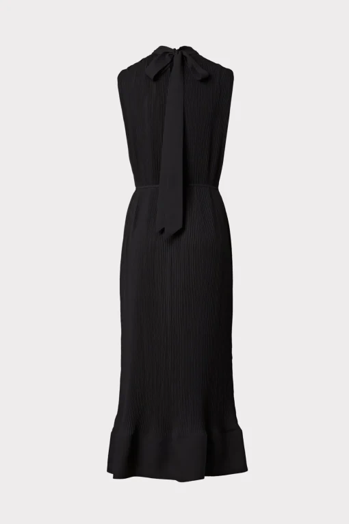MILLY Little Black Dresses-Melina Solid Pleated Dress