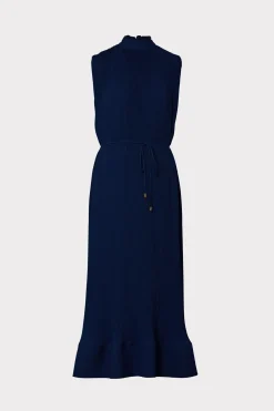 MILLY Maxi Dresses-Melina Solid Pleated Dress