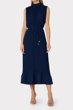 MILLY Maxi Dresses-Melina Solid Pleated Dress