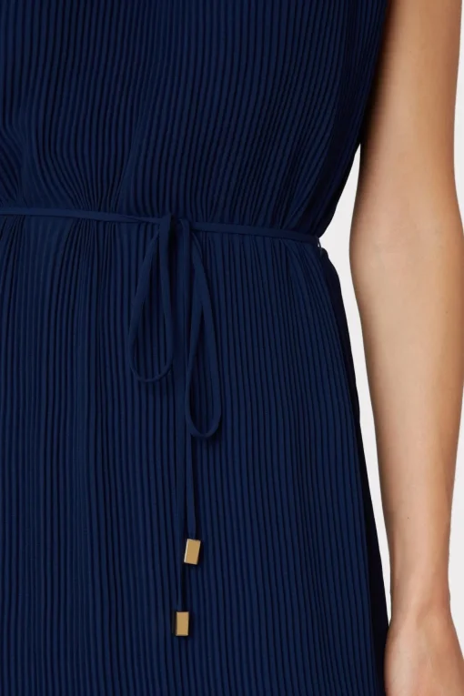 MILLY Maxi Dresses-Melina Solid Pleated Dress