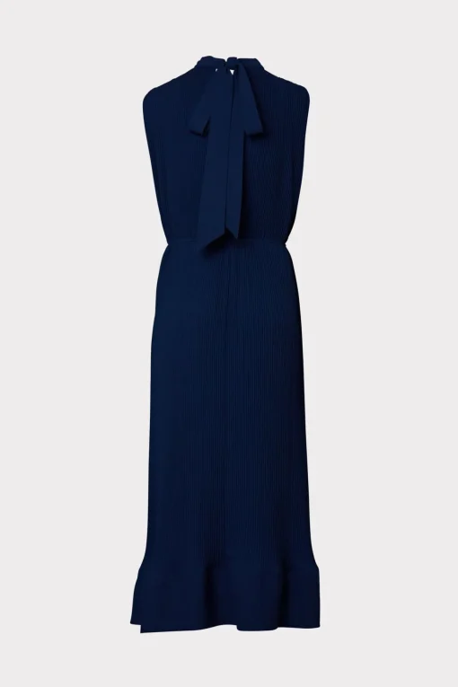 MILLY Maxi Dresses-Melina Solid Pleated Dress