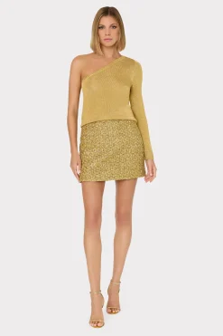 MILLY Sweaters & Knits-Metallic Knit One Shoulder Top