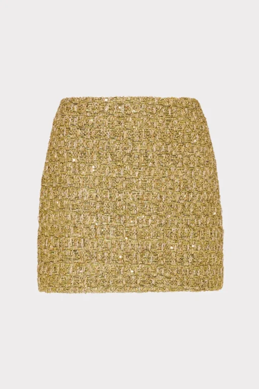 MILLY Skirts-Metallic Tweed Modern Mini Skirt