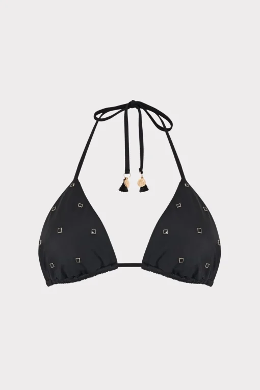 MILLY Jumpsuits & Rompers-Millie Diamond Heat Set Triangle Bikini Top