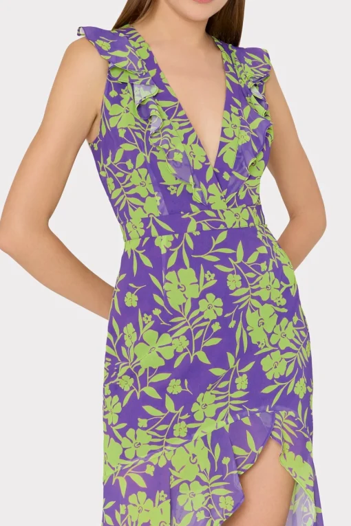 MILLY Jumpsuits & Rompers-Nanci Marigold Aroma Ruffle Dress