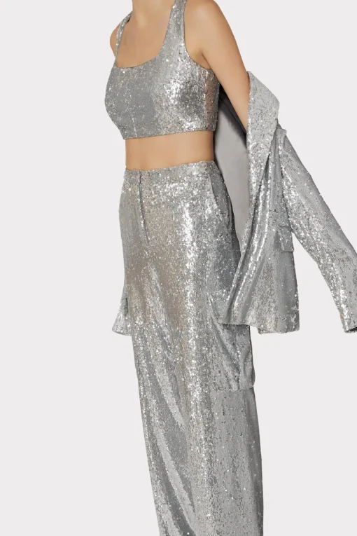 MILLY Tops-Nickie Sequins Crop Top