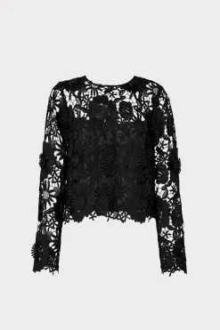 MILLY Jumpsuits & Rompers-Nori 3D Lace Shirt