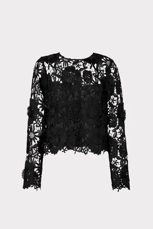 MILLY Jumpsuits & Rompers-Nori 3D Lace Shirt