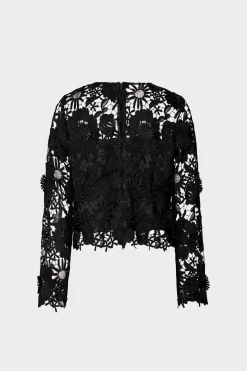 MILLY Jumpsuits & Rompers-Nori 3D Lace Shirt